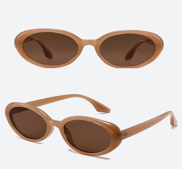 Retro Classic Oval Sunglasses for Women and Men Small 90s Style