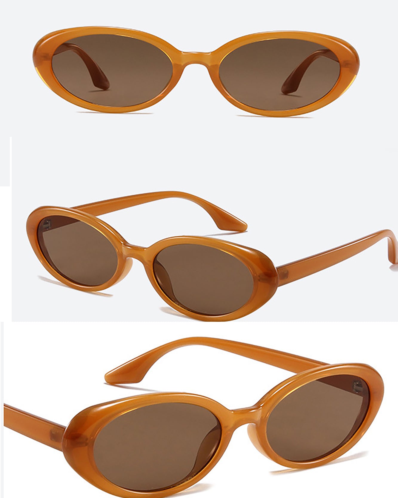 Retro Classic Oval Sunglasses for Women and Men Small 90s Style