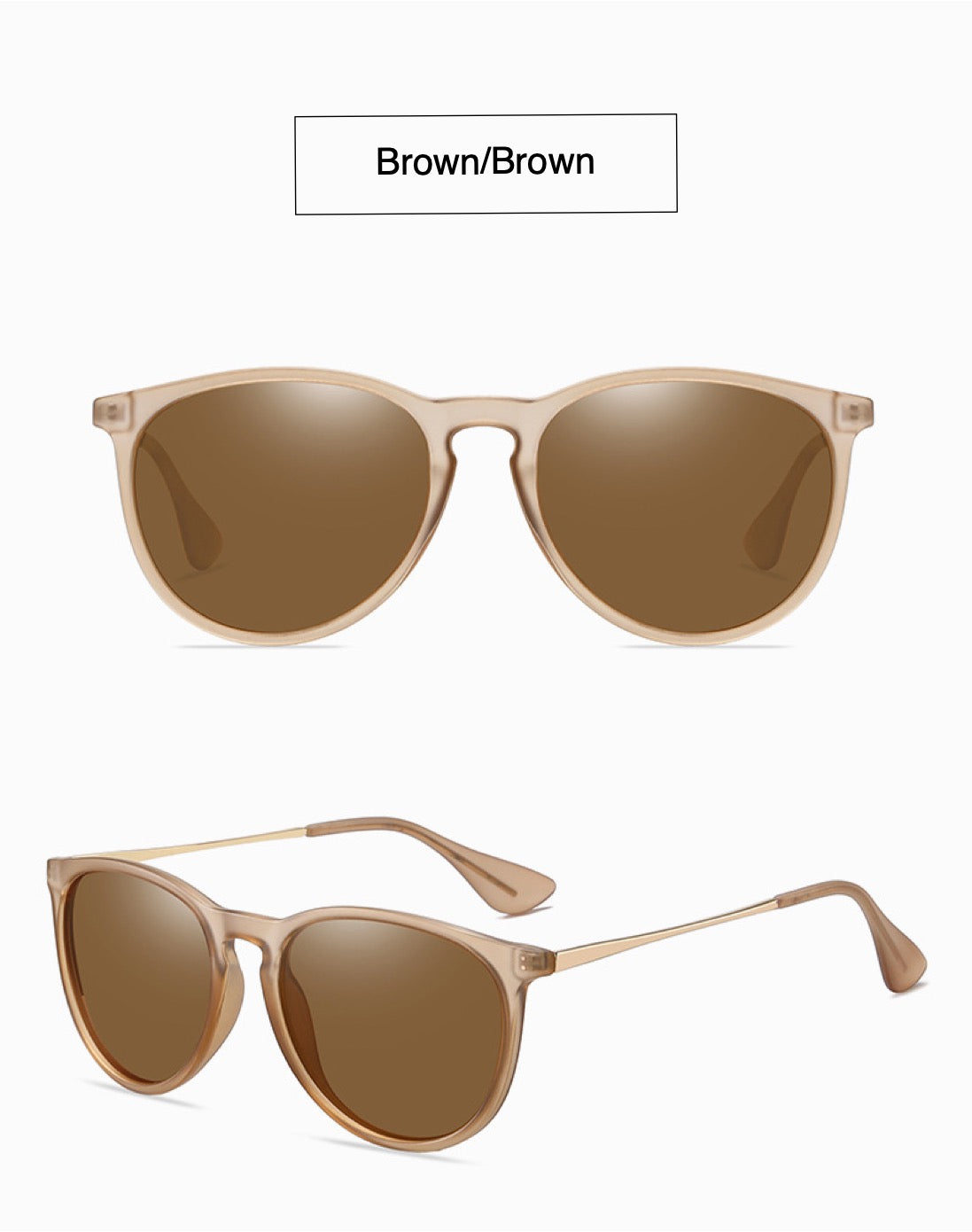 Vintage Round polarized  Sunglasses for Women Men Classic Retro Trendy Style