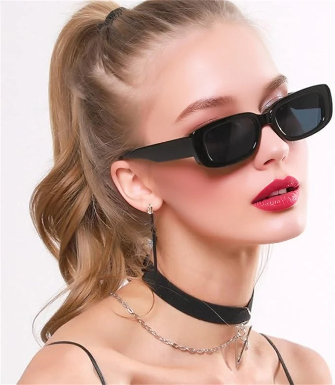 Rectangle fashion Sunglasses for Women Retro Driving Glasses Vintage Fashion Narrow Square Frame UV400 Protection