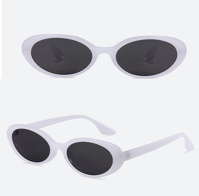Retro Classic Oval Sunglasses for Women and Men Small 90s Style