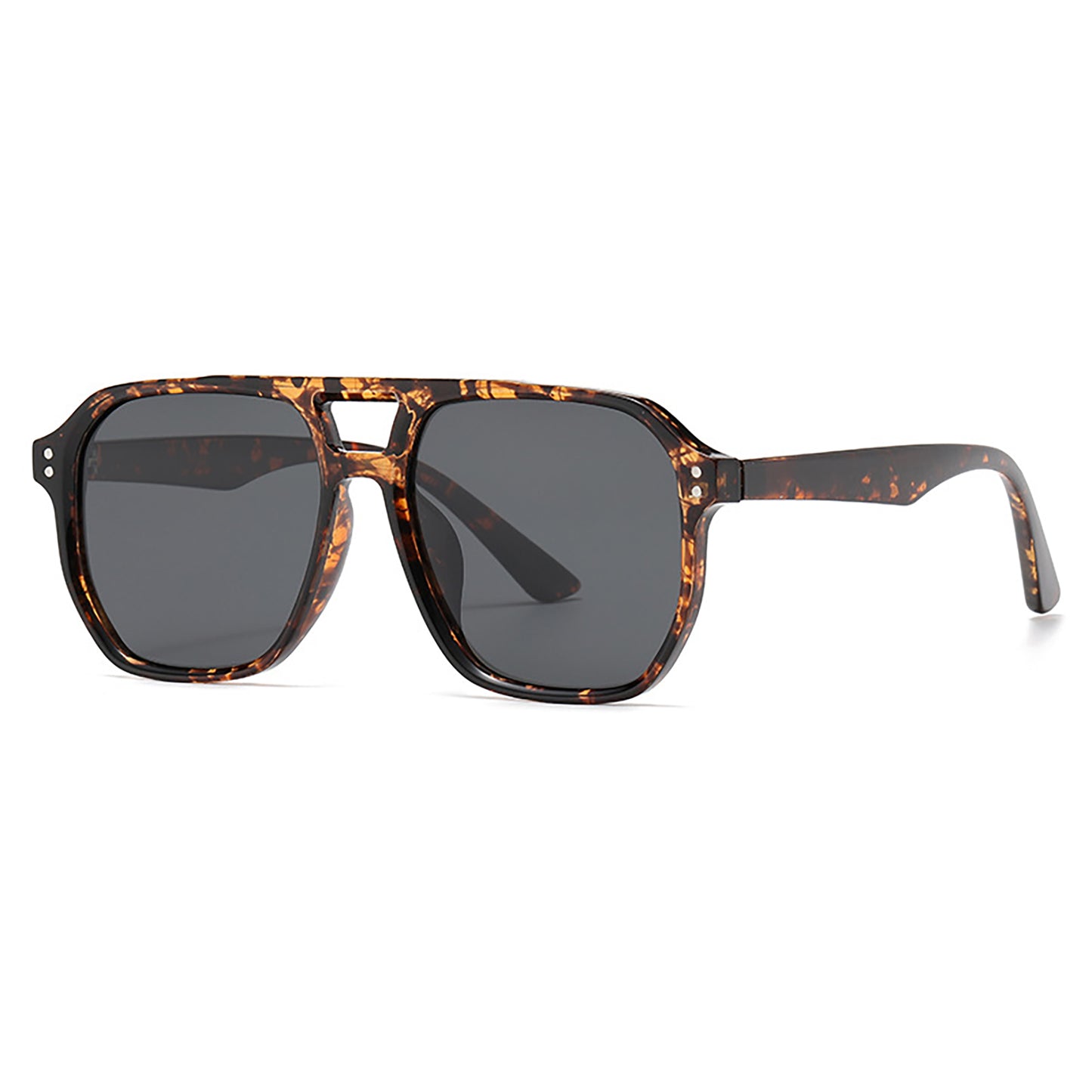 Retro Double Bridges Square Women Sunglasses Fashion Black Grey Shades UV400 Men Sun Glasses