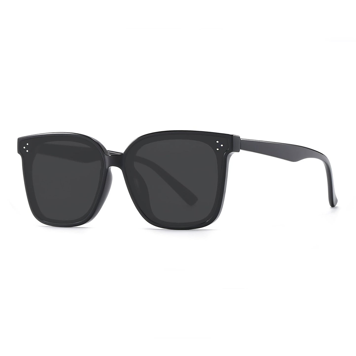 Trendy Black Square Sunglasses for Women Men, Oversized Lightweight TR90 Frame UV400 Protection