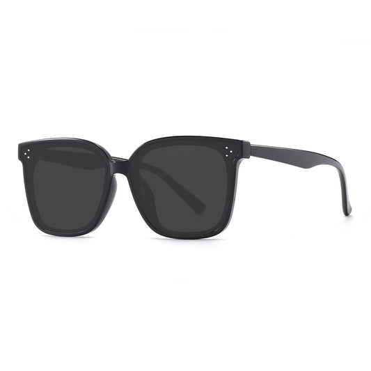 Trendy Black Square Sunglasses for Women Men, Oversized Lightweight TR90 Frame UV400 Protection