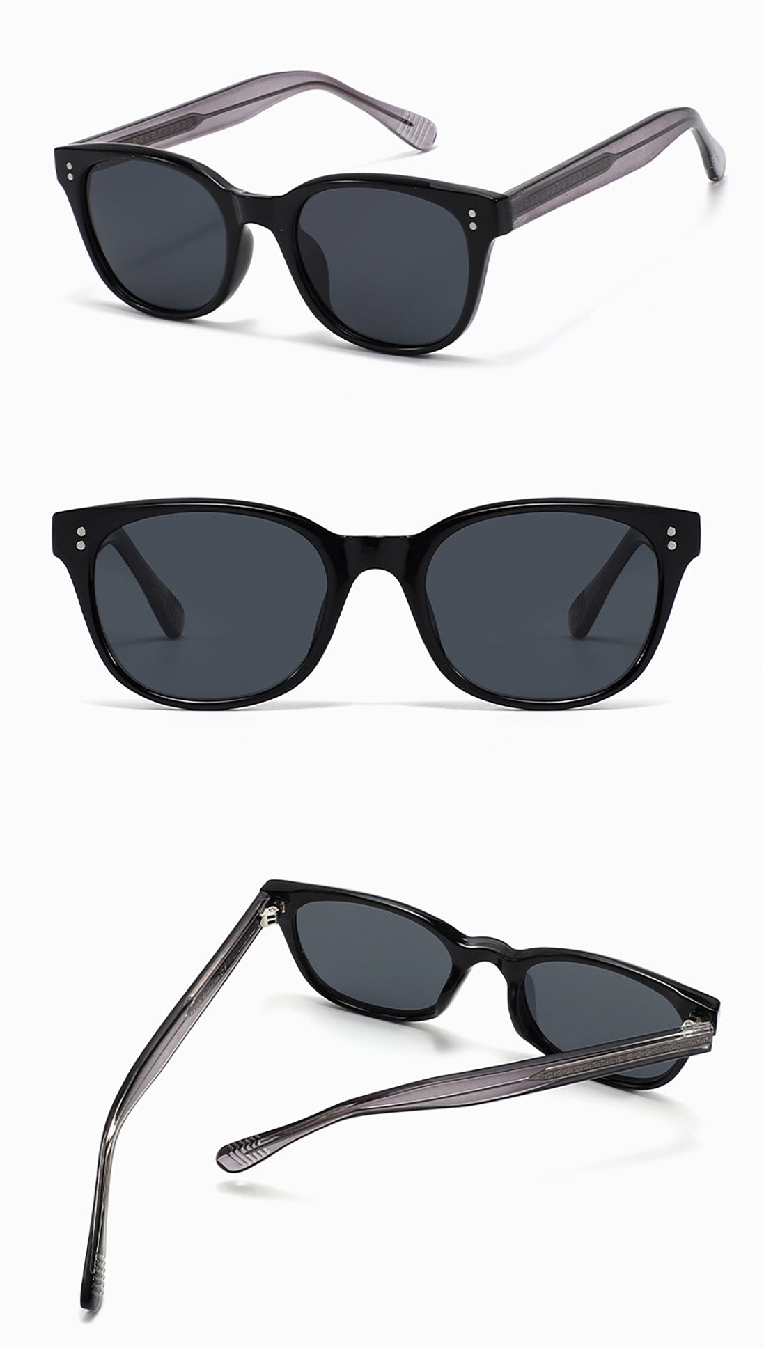 Polarized Oval Sunglasses for Men Women Black or Tortoiseshell frame UV Protection