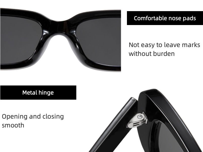 Rectangle fashion Sunglasses for Women Retro Driving Glasses Vintage Fashion Narrow Square Frame UV400 Protection