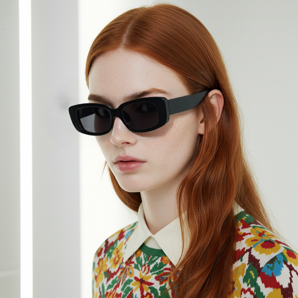 Rectangle fashion Sunglasses for Women Retro Driving Glasses Vintage Fashion Narrow Square Frame UV400 Protection