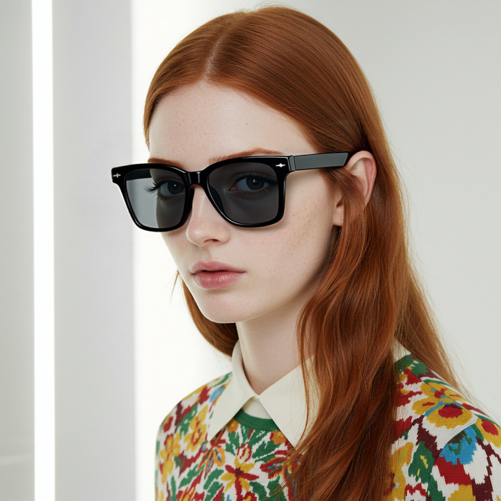 Square Sunglasses Vintage Classic Sun Glasses Polarized UV400 for Men Women Eyeglasses