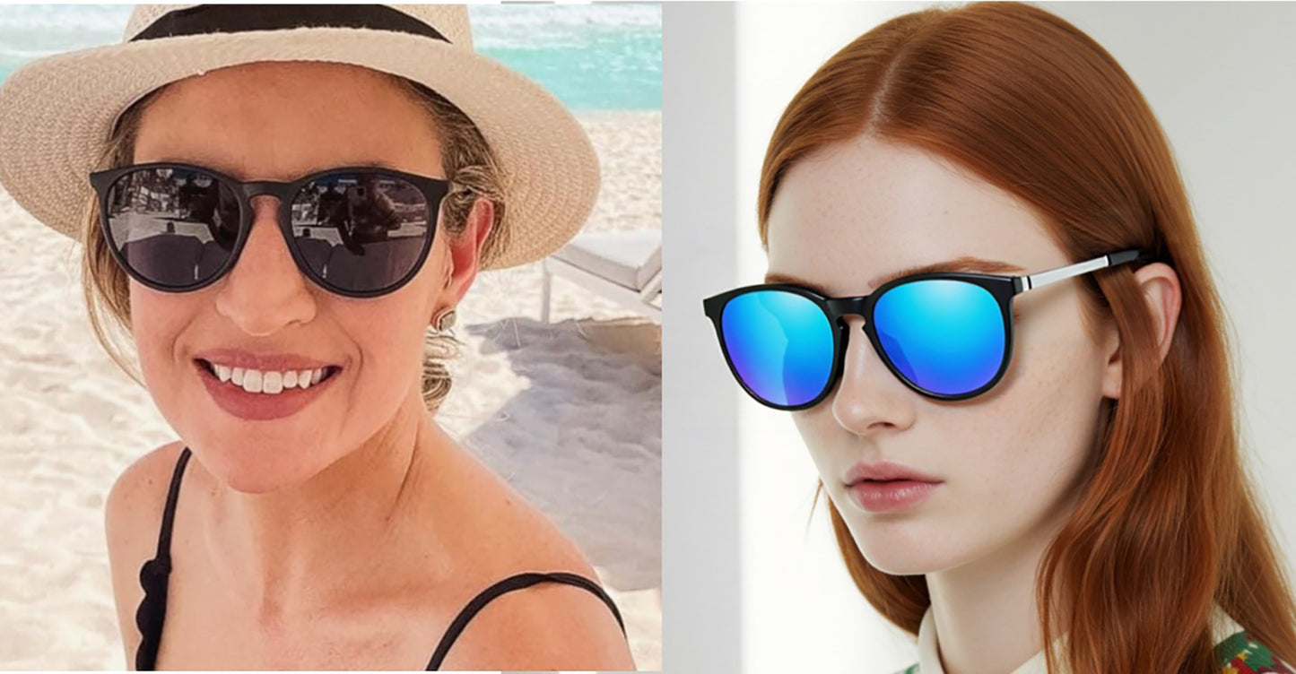 Vintage Round polarized  Sunglasses for Women Men Classic Retro Trendy Style